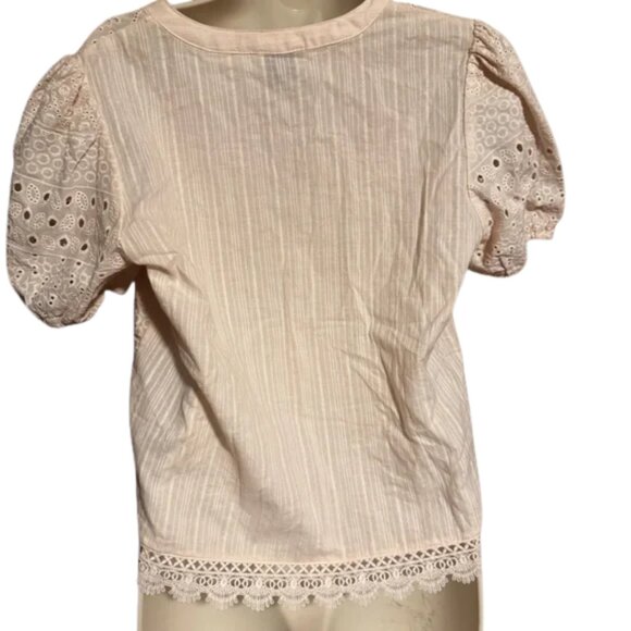 INDUSTRY Lace Button-Up Blouse - Cream - Picture 3 of 4